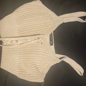 Knit Crop Top Beige. Size M.